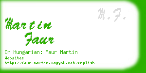 martin faur business card